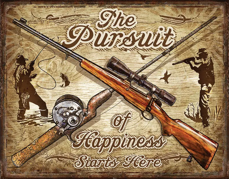 'Pursuit Of Happiness' Retro Tin Sign – Nostalgic Home Or Office Wall Art (2413) 1