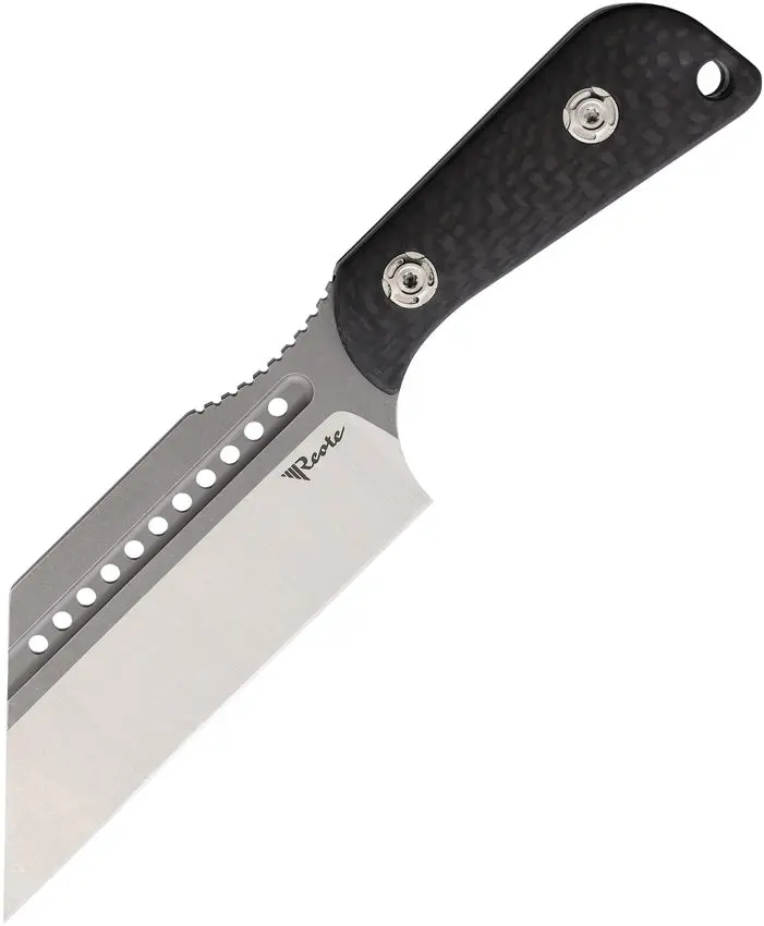 Reate Knives Tibia Fixed Blade With Stonewashed Blade And Carbon Fiber Handle – Rea103 1