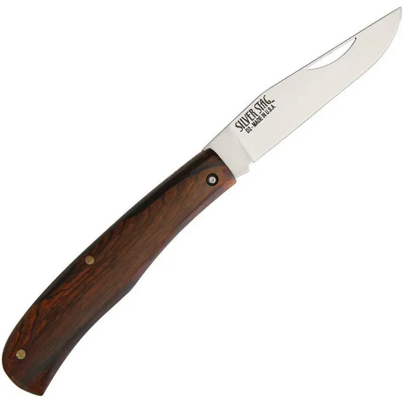 Silver Stag Pro Notch Folding Knife – Cocobolo Handle With D2 Steel Blade 1