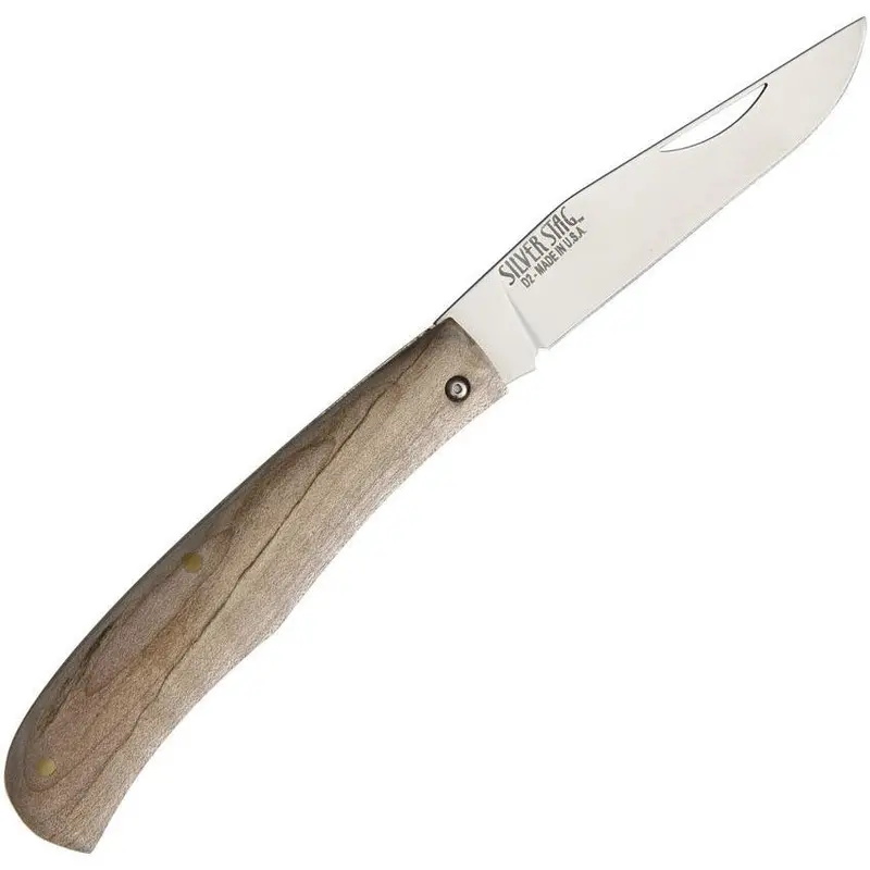 Silver Stag Pro Notch Folding Knife – Maple Handle With D2 Steel Blade 1
