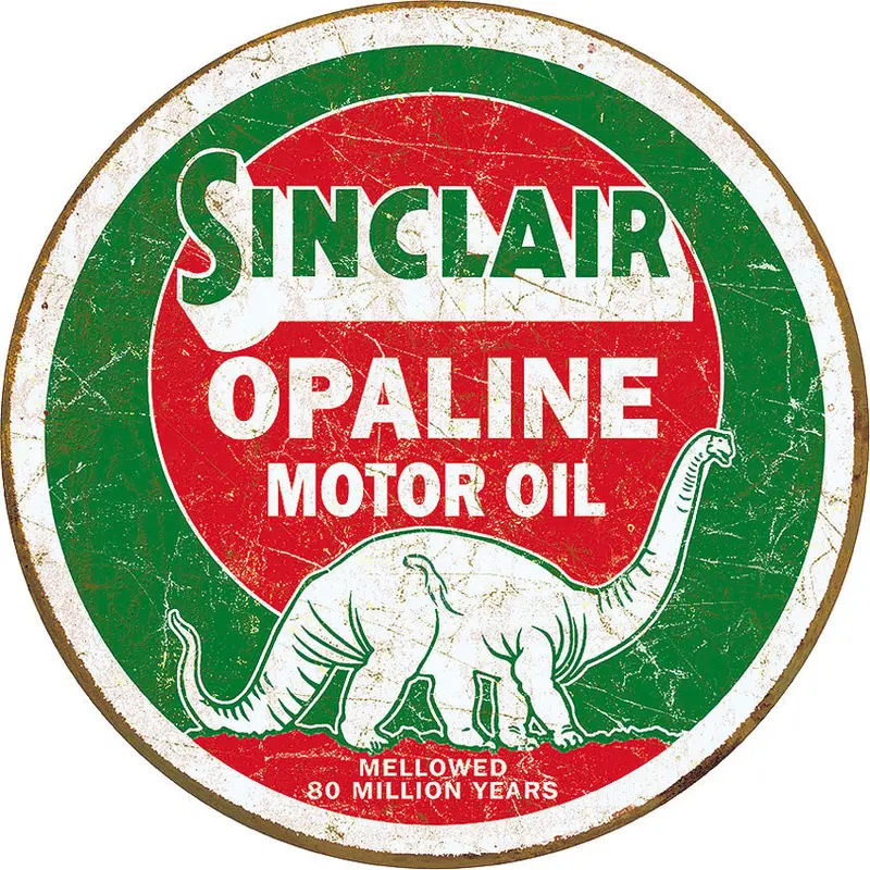Sinclair Opaline Round Tin Sign – Classic Gas Brand Vintage Wall Art 1
