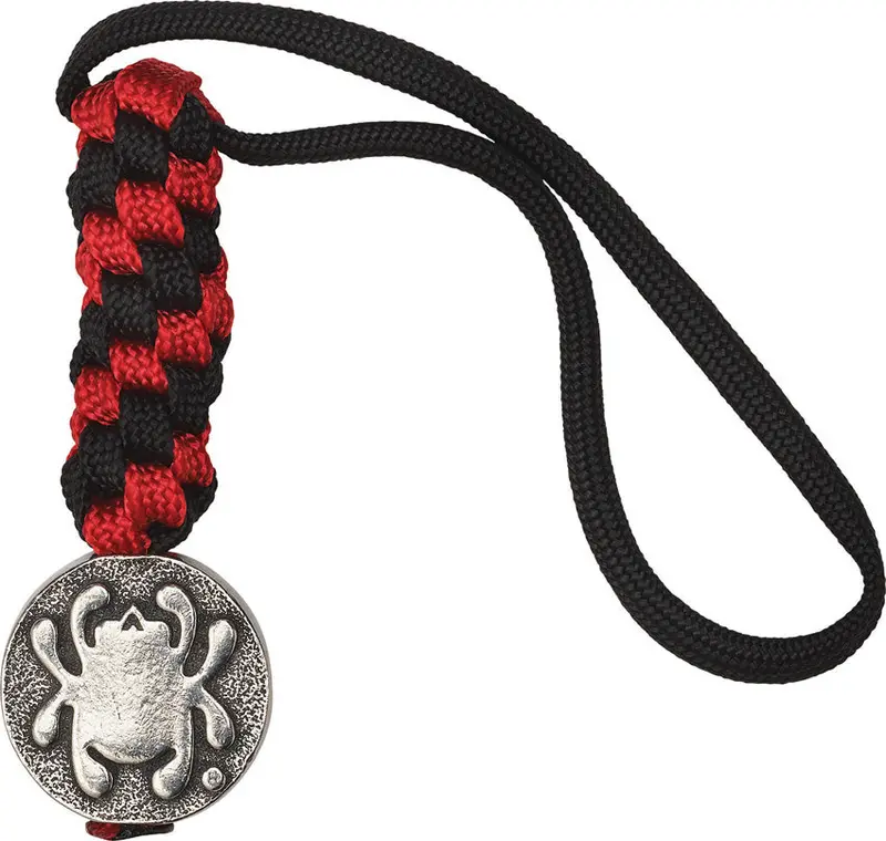 Spyderco Pewter Flat Bead Keychain With Lanyard (Bead5Ly) 1