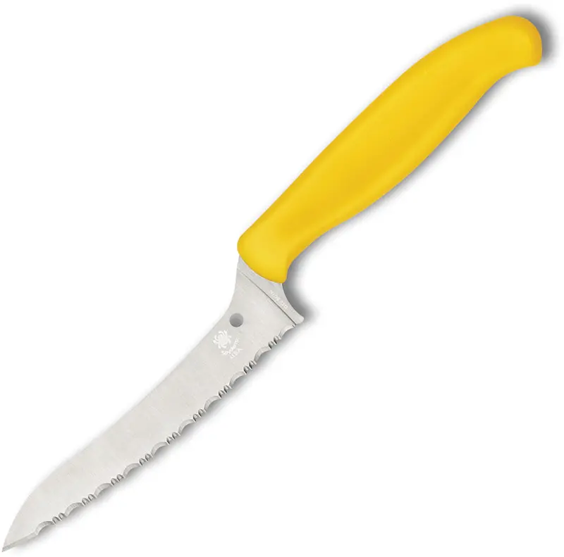 Spyderco Z-Cut Kitchen Knife – Vibrant Yellow Handle (K14Syl) 1