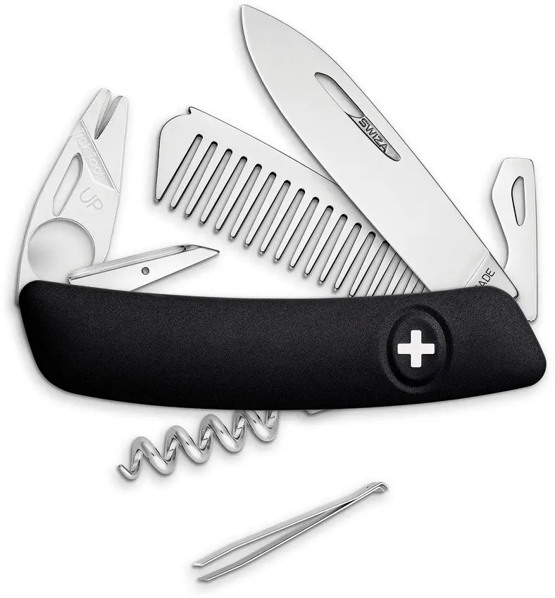 Swiza Pet & Outdoor Utility Knife – Black Handle, Multi-Use Blade (Kco.0090.1010) 1
