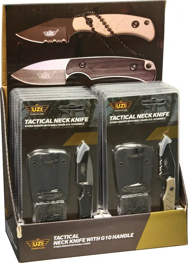 Uzi Tactical Neck Knife Display Stand – Wall-Mounted Presentation Kit (Uzk-Db-Nk) 1