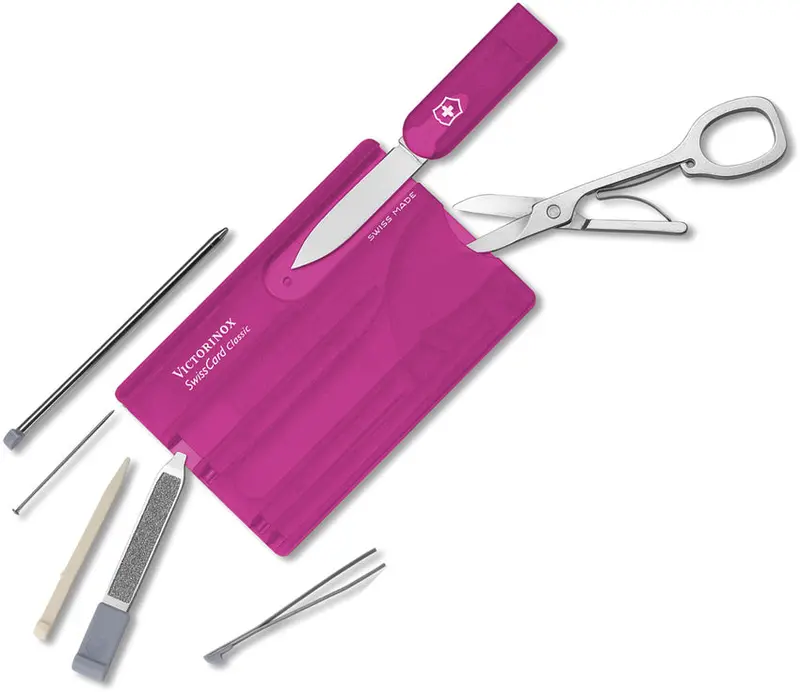 Victorinox Swisscard Pink Edition – Stylish All-In-One Keychain Tool 1