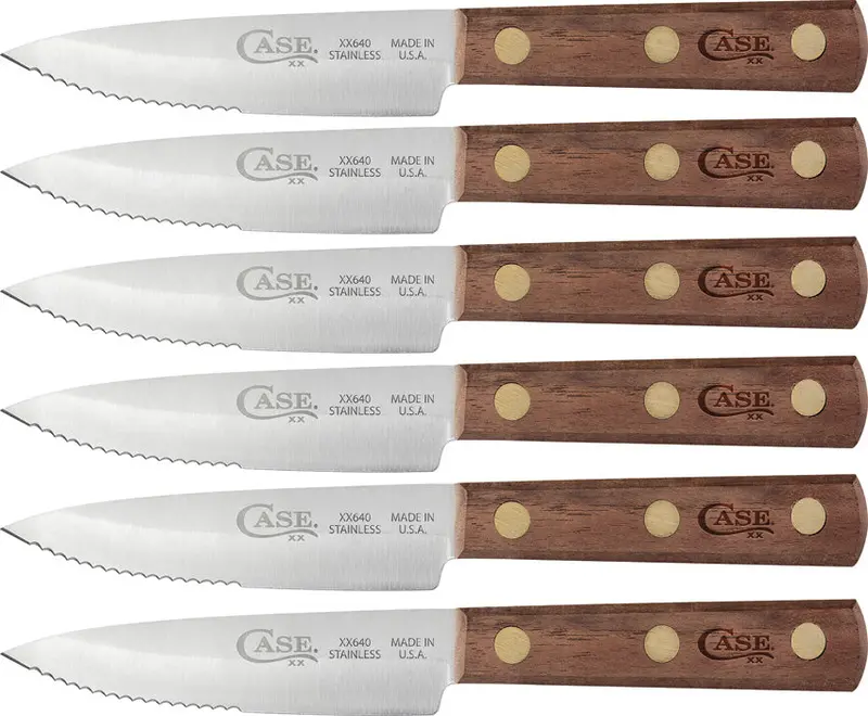Walnut-Handled Steak Knife Set – Premium Cutlery By Case 11078 1