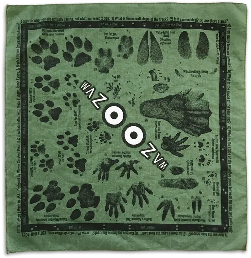 Wazoo Tracking Field Kit Bandana – Tactical Survival Accessory 1