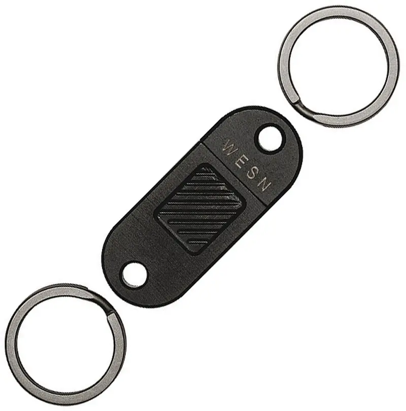 Wesn Qr Keychain – Matte Black Anodized Aluminum Quick-Release Tag 1