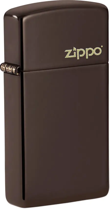 Zippo Slim Brown Lighter With Embossed Logo – Model 49266Zl 1